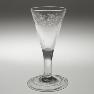 Engraved Georgian Gin Glass c1745