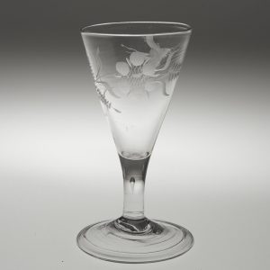 Engraved Georgian Gin Glass c1745