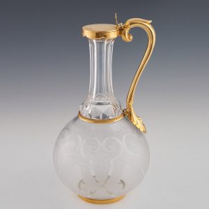 Gothic Victorian Claret Jug with Silver-Gilt Mounts 1865