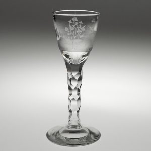 Georgian Wine Glass With Engraved Landscape
