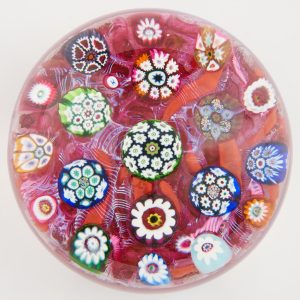 Paul Ysart Paperweight Harland Complex Cane Spaced Millefiori c1970
