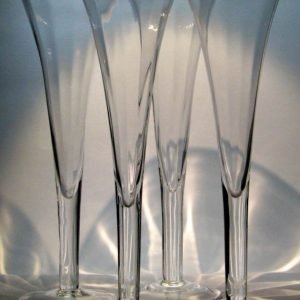 SOLD - FOUR Tall Champagne Flutes Glasses