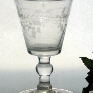 SOLD - Georgian Engraved Gin Glass 1780