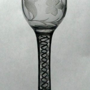 Jacobite Sympathy Opaque Twist WIne Glass c1765