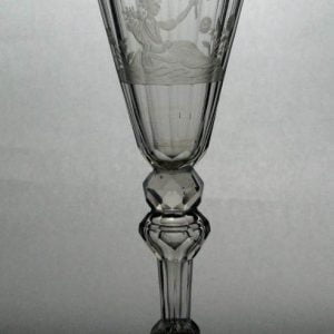18th Century Bohemian Engraved Glass Wine Goblet c1740 - SOLD