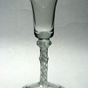 SOLD - Victorian Double Series Opaque Twist Wine Glass c1900