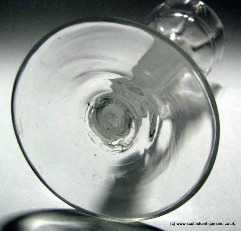 SOLD - Georgian Eight Sided Rib Moulded Opaque Twist Wine Glass c1760 - Image 3