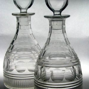 SOLD - Pair Edwardian Glass Decanters c1900