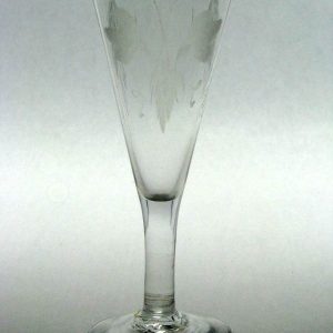 SOLD - Georgian Plain Stem Engraved Ale Glass c1760