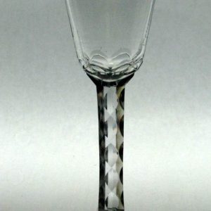 SOLD - Georgian Notch Cut Facet Stem Glass c.1760