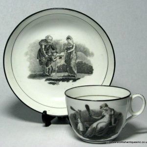 New Hall Bat Printed Cup & Saucer Pattern 1053
