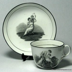 New Hall Bat Printed Cup & Saucer Pattern 1053