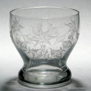 SOLD - Vintage Last Drop Engraved Whisky Glass c1950