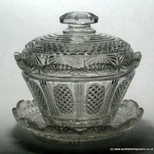 SOLD - Georgian Irish Glass Butter Cooler c1825