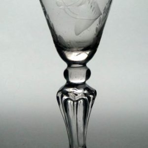 SOLD - Georgian Pedestal Stem Wine Glass c1730