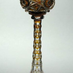 SOLD - Rare Val St Lambert Amber Hock Glass c1900.
