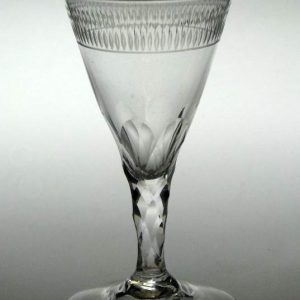SOLD - 18th Century Engraved Facet Cut Wine c1780