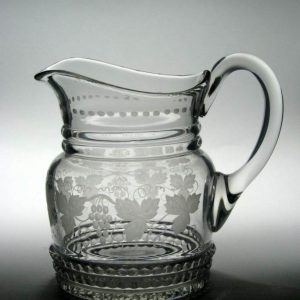 SOLD - Large Victorian Fruiting Vine Engraved Water Jug c1890