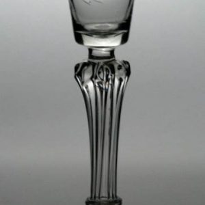 SOLD - Rare Georgian Pedestal Engraved Cordial Glass c1745