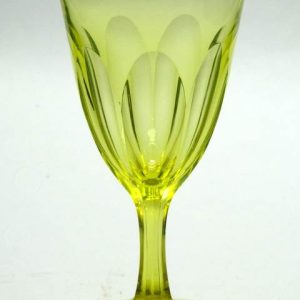 SOLD - Victorian Uranium Yellow Wine Glass c1850