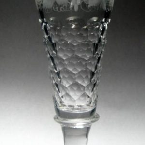 SOLD - Early Victorian Facet Cut Engraved Ale Glass c1850