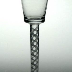 SOLD - Rare Georgian Bucket Bowl Single Series Air Twist Wine c1750