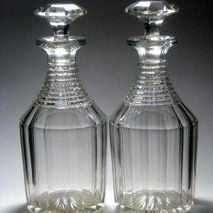 SOLD - Pair Regency Glass Decanters c1820