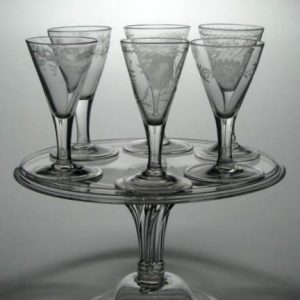 SOLD - 18th Century Air Tear Stem Glass Tazza