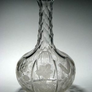 SOLD - Victorian Union Engraved Glass Wine Carafe c1860