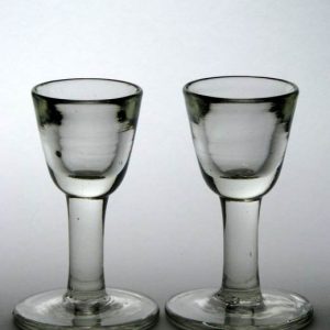 SOLD - Pair Georgian Deceptive Dram Glasses c1750