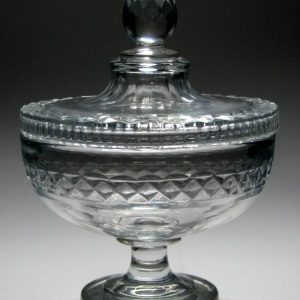 Victorian Cut Glass Comport and Cover c1850