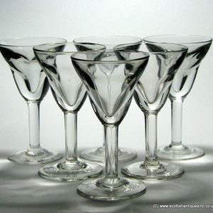 SOLD - Six French Bistro Dessert Wine Glasses c1920