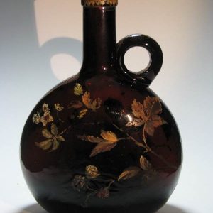 SOLD - German Enamelled Bocksbeutel Glass Flagon c1810