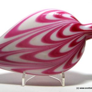 SOLD - Victorian Pink & White Nailsea Glass Flask