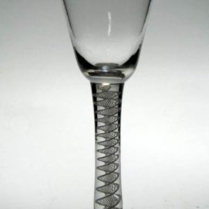 SOLD - Single Series 18th Century Opaque Twist Wine Glass c1760