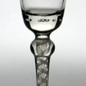 SOLD - Josephinenhutte Opaque Twist Wine Glass c1910