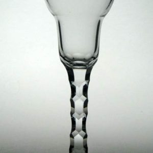 SOLD- Georgian Pan Top Facet Cut Wine Glass c1780