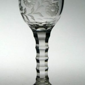 SOLD - Georgian Engraved Facet Cut Wine Glass c1765 – Ex Arthur Churchill