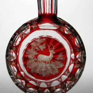 SOLD - 19th Century Bohemian Engraved Spirit Flask