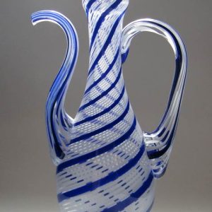 SOLD - Rare Clichy Latticino Glass Ewer