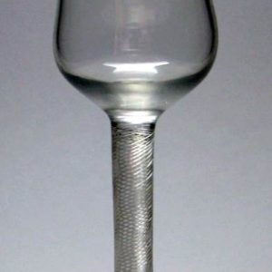 SOLD - Rare 18th Century Tulip Bowl Muti Spiral Air Twist Wine Glass c1750