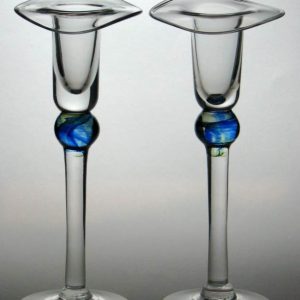 SOLD - Pair of Arum Lilly Shape Candlesticks