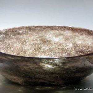 Large Gray-Stan Mottled Brown Glass Bowl c1930