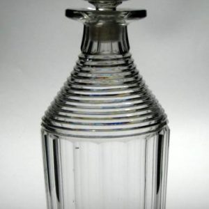 SOLD - Georgian Prism Cut Glass Cylinder Decanter c1815