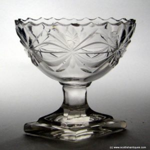 SOLD - 19th Century Irish Cork Cut Glass Standing Salt