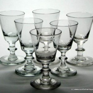 SOLD - Collection of Six Bucket Bowl Wine Glasses c1800