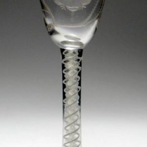 SOLD - Jacobite Engraved Wine Glass c1760
