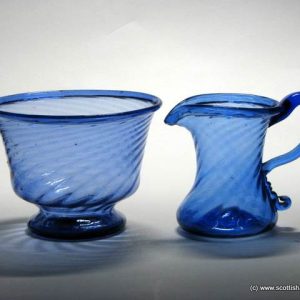 SOLD - 18th Century Glass Sucrier & Creamer
