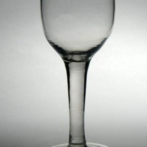 SOLD - Rare Folded Foot Cup Bowl Plain Stem Wine Glass c1740