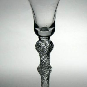 SOLD - Georgian Double Knop Air Twist Wine Glass c1750